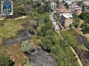 Immagine dell'incendio dall'alto